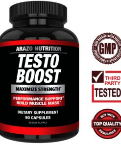 Alternative view of Arazo Nutrition TestoBoost Test Booster Supplement - Potent & Natural Herbal Pills - Boost Muscle Growth - Tribulus, Horny Goat Weed, Hawthorn, Zinc, Minerals