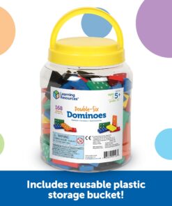 Learning Resources Double-six Dominoes In Bucket, Teaching aids, Math Classroom Accessories, 168 Pieces, Ages 5+ 18 819CLAMwuqL