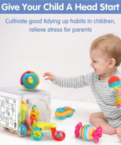 iPlay, iLearn 10pcs Baby Rattles Toys Set, Infant Grab N Shake Rattle, Sensory Teether, Development Learning Music Toy, Newborn First Birthday Gifts for 0 1 2 3 4 5 6 7 8 9 10 12 Month Babies Boy Girl 10 Pieces Set 30 819EVe1fcML