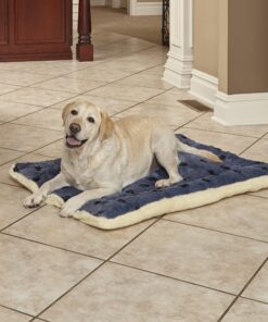 MidWest Homes for Pets Reversible Paw Print Pet Bed in Blue / White, Dog Bed Measures 40L x 26W x 3.5H for Large Dogs, Machine Wash 40.0"L x 26.0"W x 3.5"Th 20 819FZr6FeL