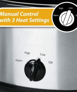 8-quart Oval Manual Slow Cooker - with Removable, Dishwasher-safe Stoneware insert, Dishwasher-safe Glass Lid 11 819G7R0CvML