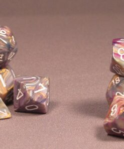 Polyhedral 7-Die Festive Dice Set - Carousel with White Numbers CHX-27440 13 819GJyzoBL