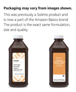 Amazon Basics Hydrogen Peroxide Topical Solution USP, 16 Fl Oz (Pack of 1) (Previously Solimo) 13 819GUOG58nL