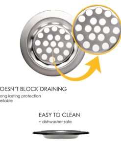 Drain Hair Catcher Commercial 2.5", Sink Stainer Kitchen, Sink Drain Protector, Tub Hair Drain Catcher Over Drain Cover (Pack of 3) 6 819GWRGVKL