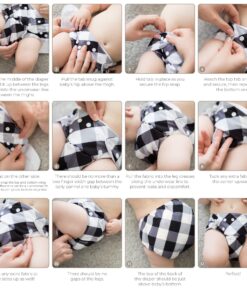 Nora's Nursery Baby Cloth Pocket Diapers Bamboo Inserts 1 Wet Bag 7 Pack B&W Unisex 2 27 819HR6QN6wL 1