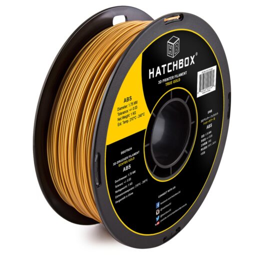 HATCHBOX ABS 3D Printer Filament, Dimensional Accuracy +/- 0.03 mm, 1 kg Spool, 1.75 mm, Gold