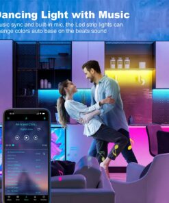 zyzykeji 32.8ft Led Lights for Bedroom, 5050 RGB Strip Music Sync Color Changing with Remote and App Control Strips, Room Home TV Party Decoration 19 819HaTE69sL