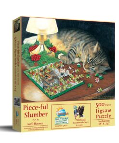 Alternative view of SUNSOUT INC - Piece-ful Slumber - 500 pc Jigsaw Puzzle by Artist: Avril Haynes - Finished Size 18" x 24" - MPN# 59621