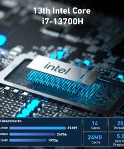 Alternative view of GEEKOM Mini PC Mini IT13, 13th Gen Intel i7-13700H NUC13 Mini Computers(14 Cores,20 Threads) 32GB DDR4 & 1TB PCIe Gen 4 SSD Windows 11 Pro Desktop PC Support Wi-Fi 6E/Bluetooth 5.2/USB 4.0/2.5G LAN/8K i7-13700H, 32GB+1TB