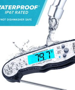 KIZEN Digital Meat Thermometer with Probe - Instant Read Food Thermometer for Cooking, Grilling, BBQ, Baking, Liquids, Candy, Deep Frying, and More - Black/White 26 819IwTGAzBL