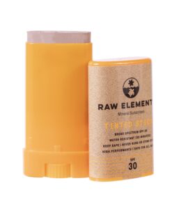 Raw Elements Tinted Face Stick All-Natural Mineral Sunscreen | Non-Nano Zinc Oxide, 95% Organic, Very Water Resistant, Reef Safe, Non-GMO, Cruelty Free, SPF 30+, All Ages Safe, Moisturizing, 0.5oz 15 819J0FVc4cL