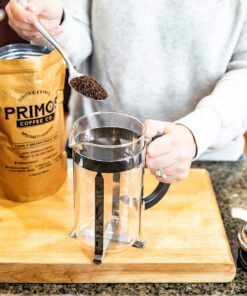 French Press Specialty Coffee, Coarse Ground, Primos Coffee Co (Medium Roast, 12 Oz) Medium Roast 12 Ounce (Pack of 1) 10 819JhQA N4L