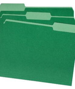 Alternative view of Amazon Basics File Folders, Letter Size, 1/3 Cut Tab, Bright Green, 36-Pack