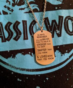 lauhonmin Always Remember You Are Braver/Stronger/Smarter Than You Think Pendant Necklace Family Friend Gift Unisex Made of Stainless steel 29 819LnwUZqRL