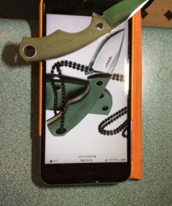 TONIFE Fixed Blade Neck Knife Full Tang 4-5/8 Inch Overall with Kydex Sheath and Ball Chain (Army Green) Army Green 20 819MDnCptwL