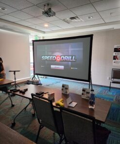 Elite Screens Yard Master 2, 110-INCH Outdoor Projector Screen with Stand 16:9, 8K 4K Ultra HD Fast Fold Portable Movie Screen Foldable Easy Snap On Cinema Theater, OMS110H2 16:9 Aspect Ratio Front Projection 37 819NSUm07ML