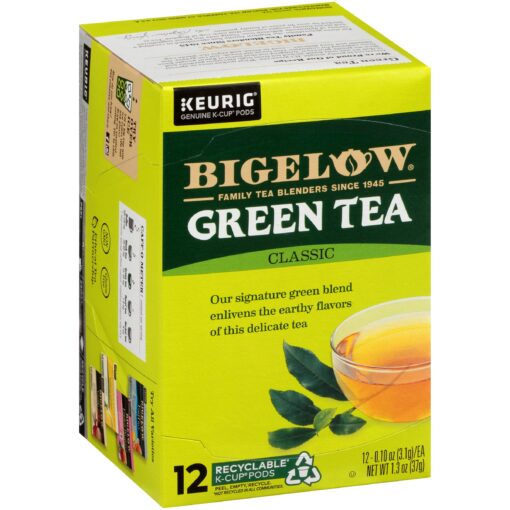 Bigelow Tea Green Tea Keurig K-Cup Pods, Caffeinated, 12 Count (Pack of 6), 72 Total K-Cup Pods 12 Count (Pack of 6)