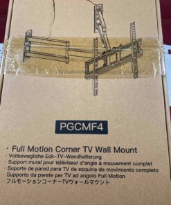 Perlegear Corner TV Wall Mount for Most 26-60 inch TVs up to 99 lbs, Full Motion Corner TV Mount with Dual Articulating Arms, Corner TV Bracket with Swivel Tilt Extension, Max VESA 400x400mm, PGCMF4 55 819Nm2OMeGL