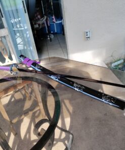 Handmade Japanese Samurai Katana Sword 41 inch 1095 High Carbon Steel/Damascus Folded Steel Full Tang Katana for Man Gift Cosplay Decoration Self Defense Black,Purple 21 819OUZ4qdBL