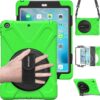 BRAECN iPad Air 1st Generation Case,Heavy Duty Full-Body Rugged Protective iPad Air 9.7 Case with 360 Degree Swivel Kickstand/Hand Strap/Adjustable Shoulder Strap for ipad air Protective case-Green Green 38 819P2rIqZiL
