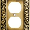 Franklin Brass Paisley Wall Plate, Tumbled Antique Brass Single Duplex Switch Cover, 1-Pack, 64045 18 819QGOfsXL