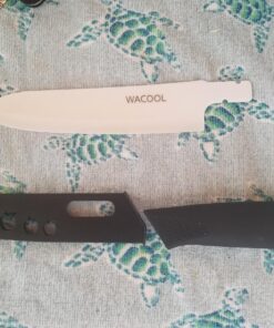 WACOOL Ceramic Knife Set 3-Piece (Includes 6-inch Chef's Knife, 5-inch Utility Knife and 4-inch Fruit Paring Knife), with 3 Knife Sheaths for Each Blade (Black Blade) Black Hand 28 819SUry8K8L