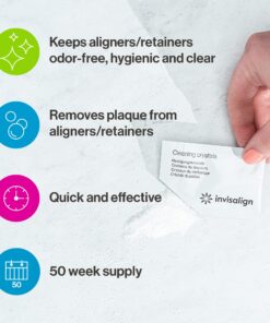INVISALIGN Cleaning Crystals for Clear Aligners and Retainers, (50 Packets) 7 819Uom5sY2L