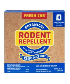 Fresh Cab Rodent Repellent; Quickly Repelling Pests from Treated Areas; Preventing Re-Infestation for up To 1 Months; Safe for Children, Pets and the Environment; Non-Toxic; EPA Registered; 16-Scent Pouches 10 819YMOAfw4L