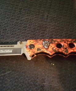 Tac Force Assisted Opening Rescue Glass Breaker Bright Red Skull Design Hunting Camping Tatical Pocket Knife 54 819YOZlD0UL