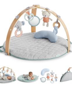 Alternative view of Ingenuity Cozy Spot Reversible Duvet Activity Gym & Play Mat with Wooden Bar - Loamy, Ages Newborn +