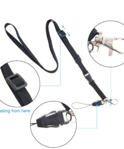 Lanyard Badge Holder, Wisdompro School Supply Vertical Clear PVC Heavy Duty Ziplock Vinyl ID Badge Holder with 23 Inch Adjustable Polyester Detachable Neck Lanyard Strap for College, 5 Sets - Black Adjustable Black Lanyard 12 819aCpt iL