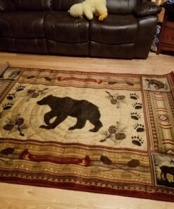 Universal Rugs Black Bear Area Rug, 5'3'' x 7'3'', Brown 5 ft 3 in x 7 ft 3 in 21 819bxZajmgL