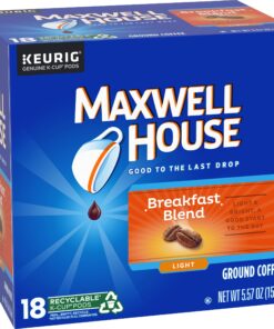 Maxwell House Breakfast Blend Coffee, K-CUP Pods, 72 count (4 Packs of 18) 18 Count (Pack of 4) 7 819cUeYmXL