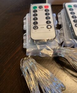 GDEALER 4 Pack 16.4 Feet 50 Led Fairy Lights Battery Operated with Remote Control Timer Waterproof Copper Wire Twinkle String Lights for Bedroom Indoor Outdoor Wedding Dorm Decor Cool White Cool Whtie 37 819dY7pxfYL