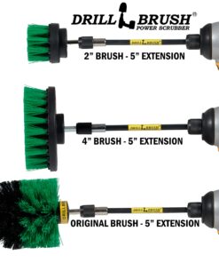 Drill Brush - Household Cleaners - Kitchen - Cleaning Supplies - Scrub Brush - Oven - Stove Top Cleaner - Countertop - Backsplash - Sink - Dish Brush - Pots and Pans - Cast Iron Skillet - Frying Pan Green 15 819eElkY35L