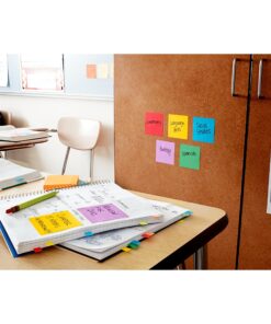 Post-it Super Sticky Notes, 3x3 in, 15 Pads, 2x the Sticking Power, Energy Boost, Bright Colors (Orange, Pink, Blue, Green), Recyclable (654-24SSAU-CP) 18 819eH8OqOoL