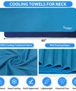 SYOURSELF Cooling Towel, Cooling Towels for Neck,40" x 12"Ice Towel for Instant Cooling Relief, Soft Breathable Chilly Towel, Perfect Yoga, Golf, Sports, Gym, Workout, Athletes Towel (1PC-Blue) Blue 19 819fASJPAeL