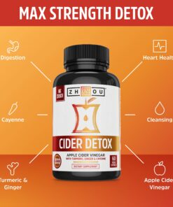 Zhou Nutrition Cider Detox Apple Cider Vinegar Capsules with Ginger, Turmeric & Cayenne, Max Strength Thermogenic Formula for Improved Digestion, Detox, Heart Health 10 819fZOiJGRL 1