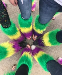MARDI GRAS FURRY LEG COVERS Standard Size Purple / Yellow / Green 26 819g9AGd8mL