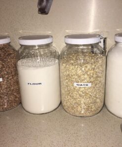 Pakkon Wide Mouth Glass Mason Jar with PlasticLid/Ferment & Store Kombucha Tea or Kefir/Use for Canning, Storing, Pickling & Preserving Dishwasher Safe, Airtight Liner Seal, 1 gallon (4 Pack) 9 819h7C9EYFL