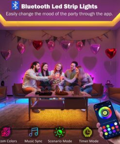 Alternative view of Leeleberd Led Lights for Bedroom 100 ft (2 Rolls of 50ft) Music Sync Color Changing RGB Led Strip Lights with Remote App Control Bluetooth Led Strip, Led Lights for Room Home Kitchen Decor Party