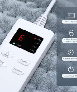 Heating Pad for Back Pain Relief, ZUODUN Electric Heating Pads for Cramps with Auto Shut Off & 6 Heat Levels, Moist Heat Therapy, Machine Washable, LED Controller, Gifts for Women, Men Gray-12 x 24 Inch 29 819jN24wtPL