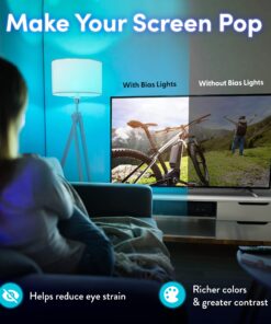 Luminoodle Color Bias Lighting, USB TV and Monitor Backlight LED Strip Lights Kit with Dimmer, Remote - 6.6 ft for 24" to 60" TV - Medium Pro:Medium(24 - 29 in TV) 36 819joCrJ8NS