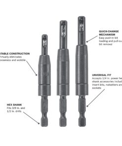 Alternative view of BOSCH CC2430 3-Piece Clic-Change 1/4 In. Self-Centering Drill Bit Assorted Set 3pc Set