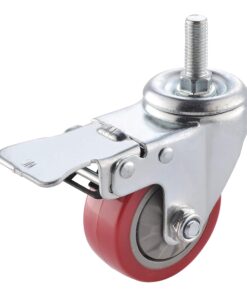 SungMi 4 Pack 3" Heavy Duty Caster Wheels PVC Threaded Stem Swivel Casters with 360 Degree Blue Wheels (4 with Brakes) Nuts Included SM-AMS-240008 4 with Brakes 11 819lx 5T32L