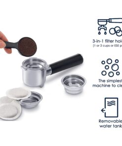 De'Longhi ECP3120 15 Bar Espresso Machine with Advanced Cappuccino System, 9.6 x 7.2 x 11.9 inches, Black/Stainless Steel 24 819m5AE3K L 2