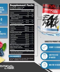 Primeval Labs EAA Max, BCAA Perfect Amino Acid Powder - Pre or Post Workout Muscle Recovery - BCAAs, EAAs, Electrolytes, Supports Hydration & Performance, Keto Friendly (Smashberry) Smashberry 8 819n8V9SrxL