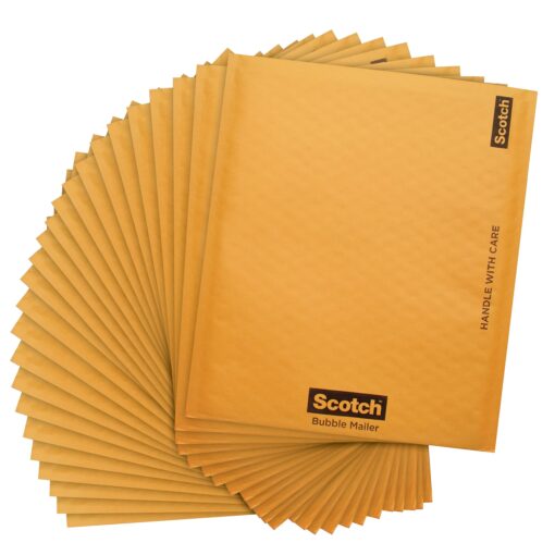 Scotch Bubble Mailer, 8.5 in x 11 in, Size #2, Kraft, 25/Pack (7914-25-CS)