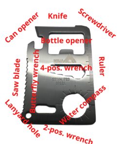 Ninja Outdoorsman 11 in 1 Stainless Steel Credit Card Pocket Sized Survival Multi-Functional Gadget Tool - Great Gift or Stocking Stuffer for Camping, Hiking or Emergency (Single, Silver) 7 819qNKwV xL