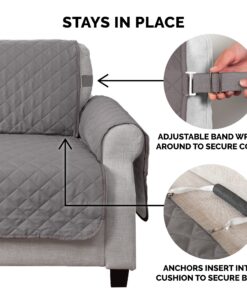 Furhaven Water-Resistant & Reversible Sofa/Couch Cover Protector for Dogs, Cats, & Children - Two-Tone Pinsonic Quilted Living Room Furniture Cover - Gray/Mist, Sofa Reversible Two Tone Gray & Mist 22 819qRVrsrjL